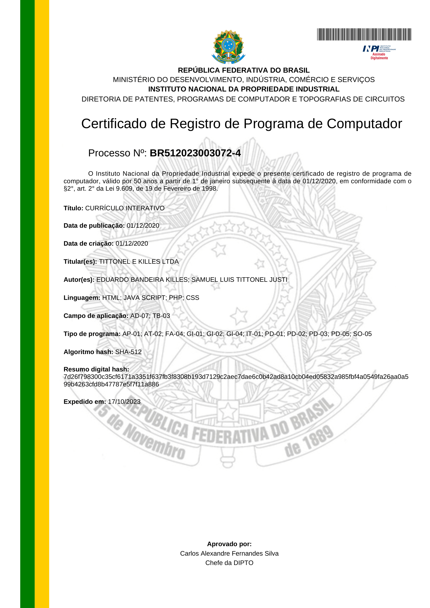 Certificado de Registro de Marca 2